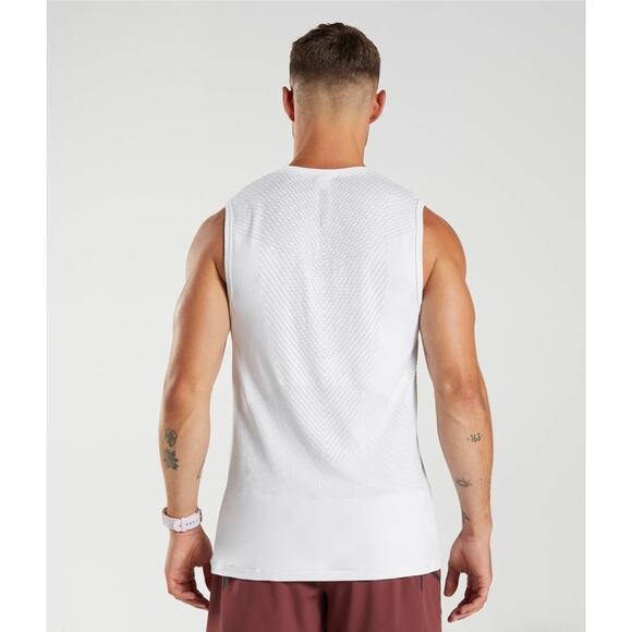 Gymshark Apex Seamless Tank Top Men’s Small White Active Workout Gym Breathable - Picture 2 of 15